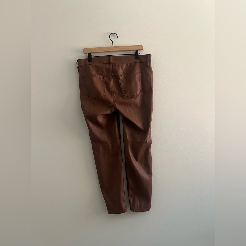 Torrid Faux Leather Skinny Jeans Brown Chestnut Size 10 Stretch High Rise - Picture 4 of 7